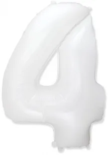 И 40"/102см Цифра "4", Белый в упак./ 1 шт (Испания)