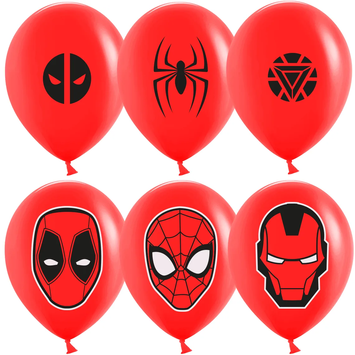 К 12"/30см Паучок и друзья, Красный, пастель, 2 ст, 25 шт./ (Китай)