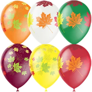 М 12"/30см  Декоратор (шелк) 5 ст. рис. Осенние листья / уп. 25 шт.(Мексика)