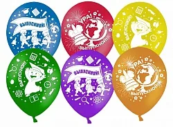 К 12"/30см Выпускной, Пастель, Ассорти, 5 ст./ 100 шт. (Китай)