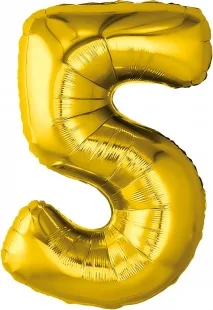 Р 32"/81см Цифра "5" Золото / 1 шт / (Россия)