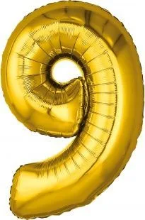 Р 32"/81см Цифра "9" Золото / 1 шт / (Россия)