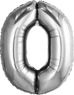 Р 32"/81см Цифра "0" Серебро / 1 шт / (Россия)