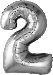 Р 32"/81см Цифра "2" Серебро / 1 шт / (Россия)