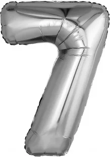 Р 32"/81см Цифра "7" Серебро / 1 шт / (Россия)