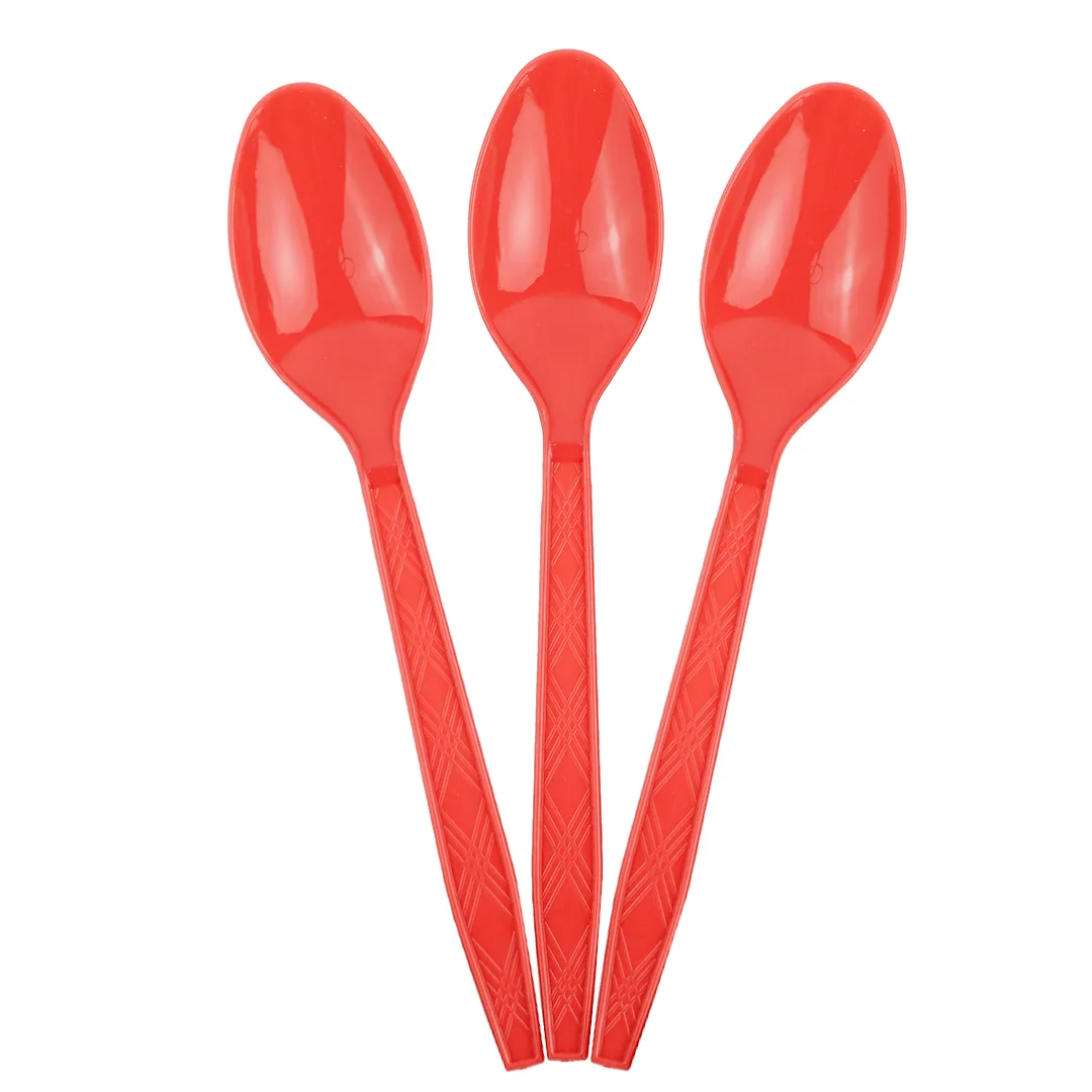 Ложки, Красный, 15 см, 10 шт.