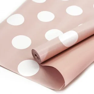 Упаковочная пленка матовая (0,6*10,3 м) Жемчужные точки, Пастельный, Перламутр, 1 шт.