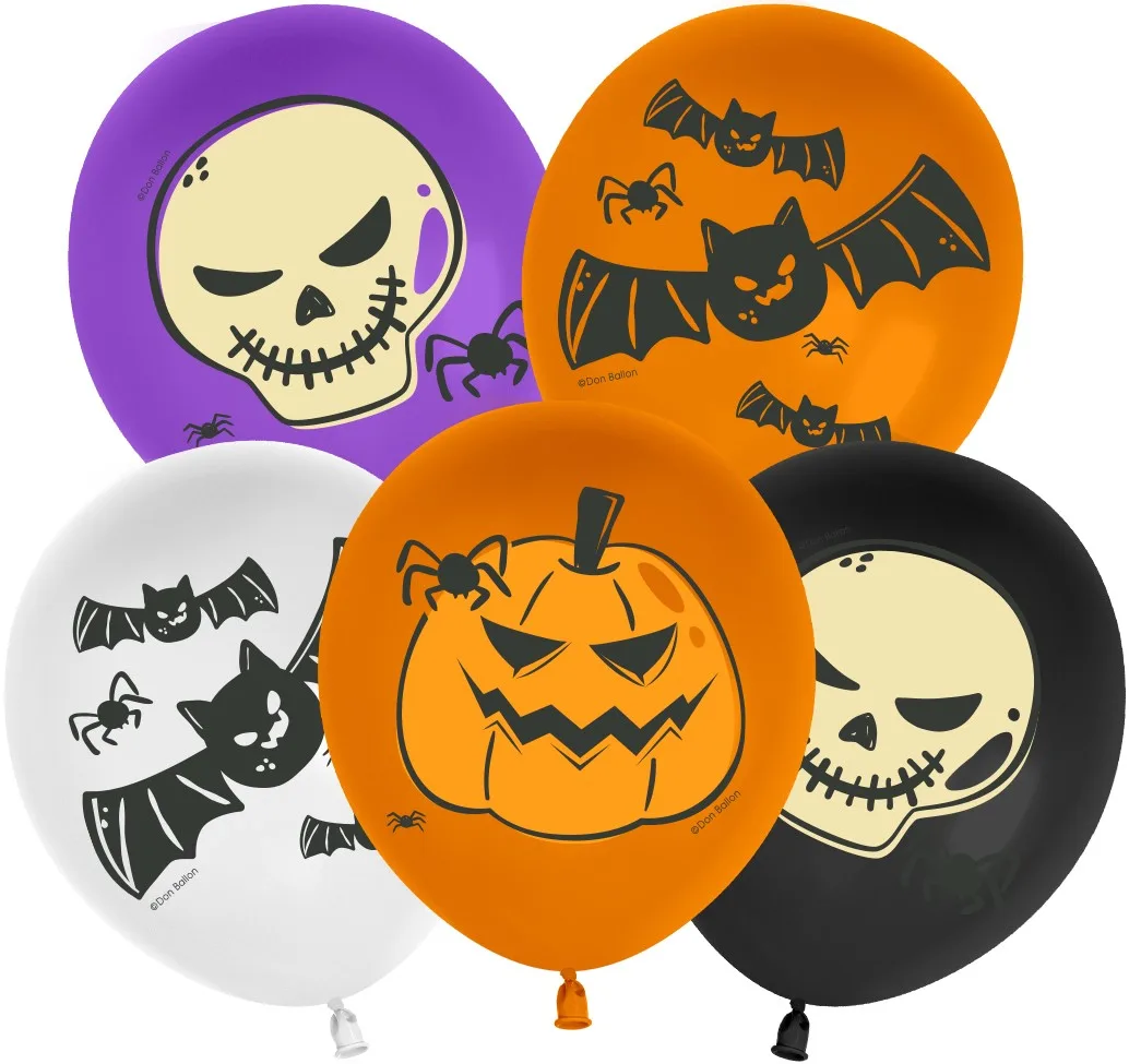 512 12"/30 см.Хэллоуин, Страшилки, Ассорти, пастель, 2 ст, 25 шт.(Китай)