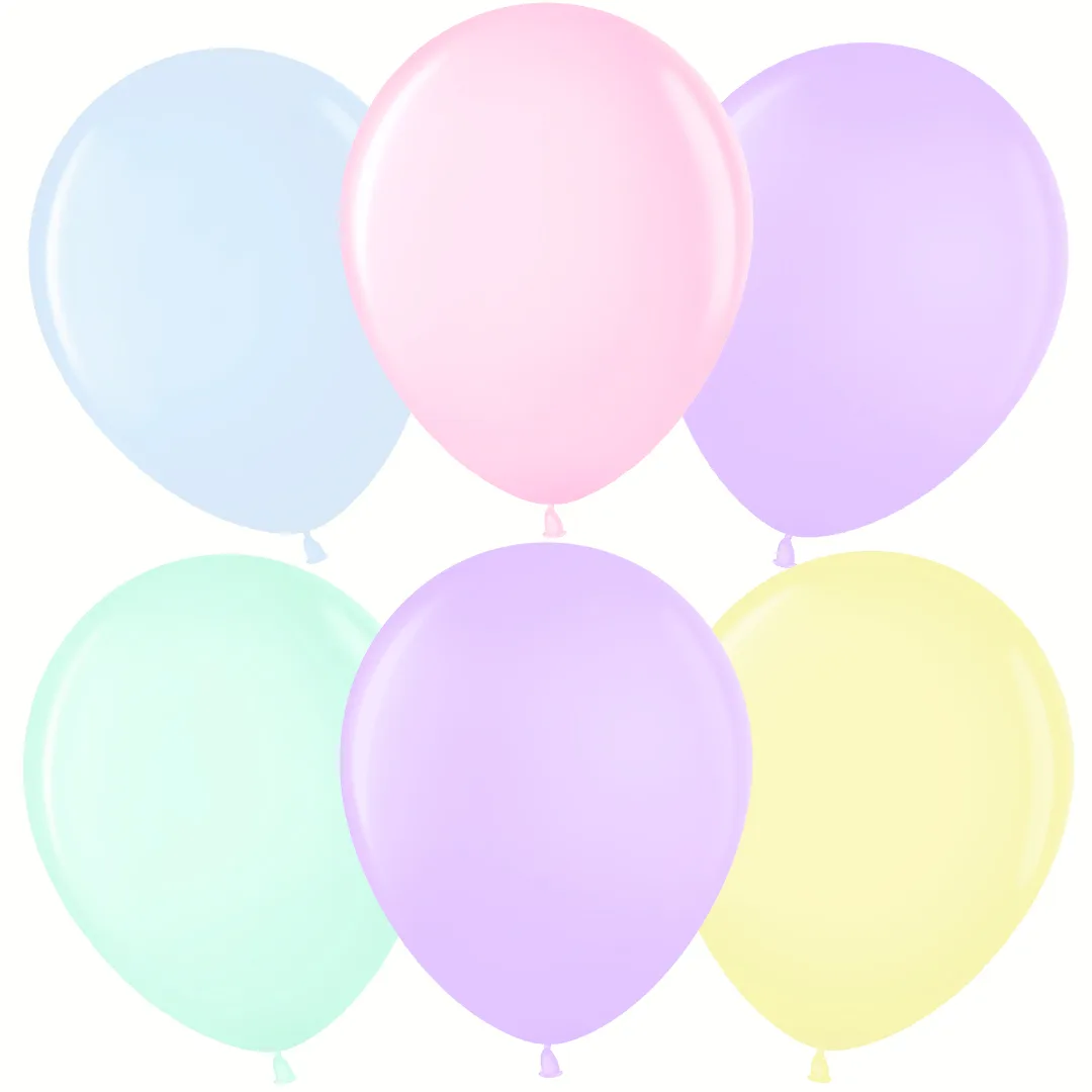 ВВ 12"/30см Ассорти, макарунс, 100 шт.(Малайзия)