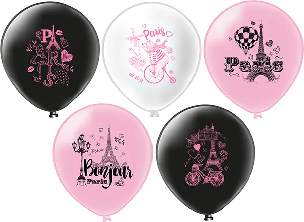 Б 12"/30см Романтика. Париж! 5 дизайнов, 2 ст. /25 шт./(Таиланд)