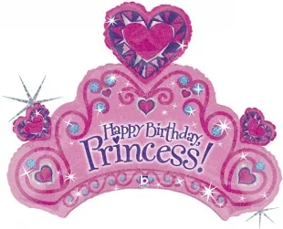 G 34"/85см Диадема для принцессы, Розовый, Голография, 1 шт. (США)