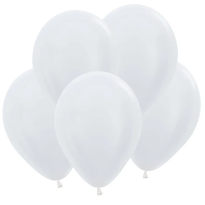 S Перламутр 12"/30см Белый жемчужный / White / 100 шт. / (Колумбия)