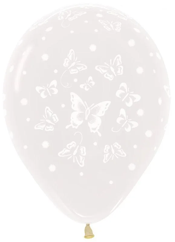 S 16 Бабочки 2  ( Прозрачный),  Кристал/ 50 шт. / (Колумбия)