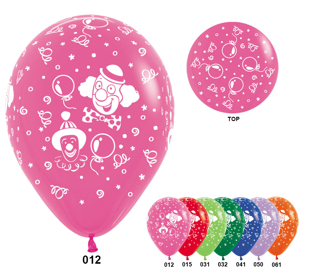 S 12 Весёлые Клоуны, Ассорти Пастель/ 100 шт. / (Колумбия)
