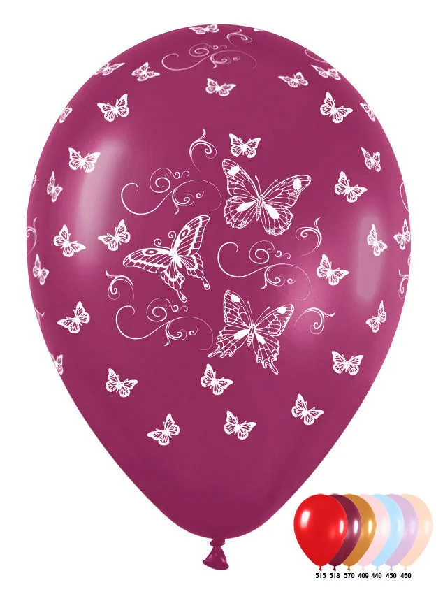 S 12 Бабочки, Ассотри Металл / 100 шт. / (Колумбия)