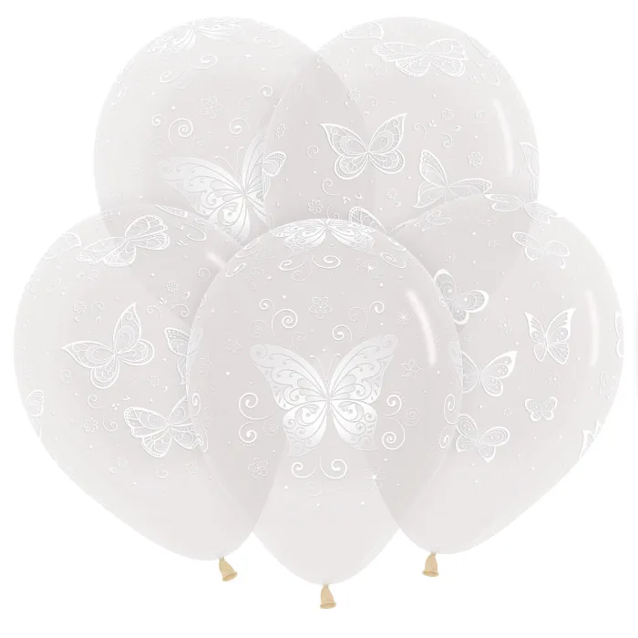 S 12 Бабочки (3 дизайна), Прозрачный Кристал/50 шт. / (Колумбия)