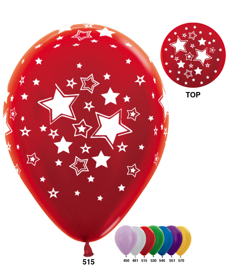 S 12 Звёзды, Ассорти Металлик/ Stars / 100 шт. / (Колумбия)