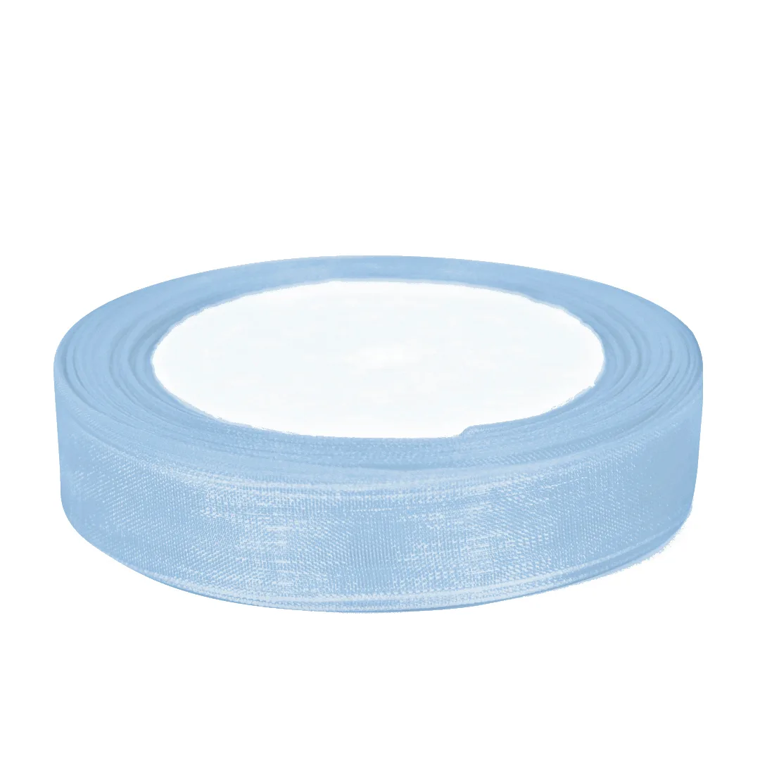 Лента органза (1,2 см*22,85 м) Серебристо-голубой, 1 шт.