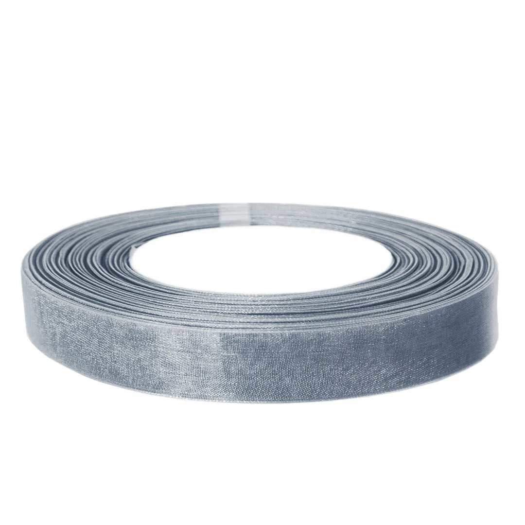 Лента органза (1,2 см*22,85 м) Серебро, 1 шт.