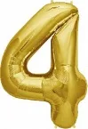 B 34" Цифра "4" золото в упаковке/  1 шт / (США)