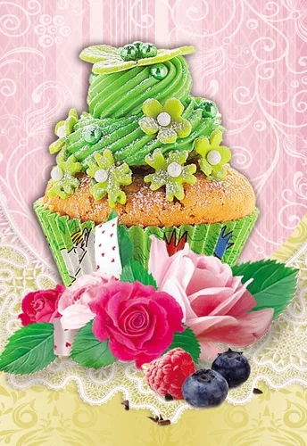 Мини открытка Кекс  112х83  (20 шт.)