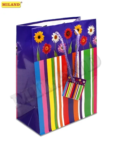 Пакет подарочный  Цветочная радуга (М) 18 х 23 х 10