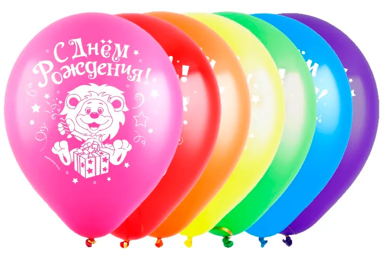 Т 12" С Днем Рождения, Зверята ( 3 дизайна ), Ассорти , Пастель, 2 ст. / 100 шт. / Турция