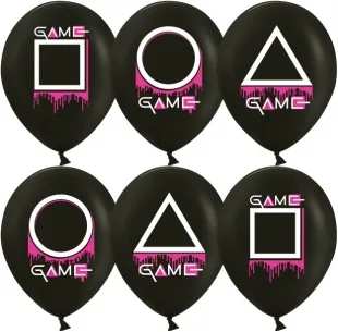 К 12"/30см  Кальмаргейм, Игра в креветку, Черный, пастель, 2 ст, 25 шт. (Китай)