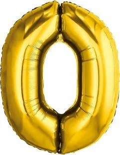 Р 32"/81см Цифра "0" Золото / 1 шт / (Россия)