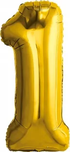 Р 32"/81см Цифра "1" Золото / 1 шт / (Россия)