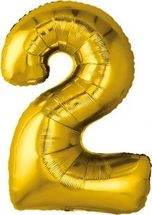 Р 32"/81см Цифра "2" Золото / 1 шт / (Россия)