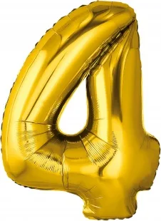 Р 32"/81см Цифра "4" Золото / 1 шт / (Россия)