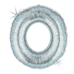 B 40"/102см Цифра "0" голография серебро / Zero / 1 шт / (США)