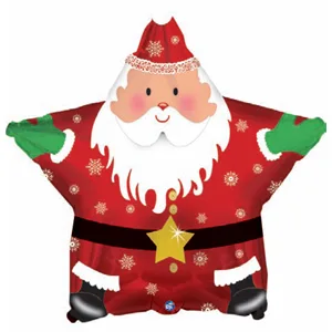 С 18''/46 см Звезда, Санта: С Новым годом, Красный, 1 шт.(США)