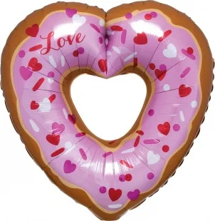 F 30"/76 см Сердце, Пончик, 1 шт.  (Китай)
