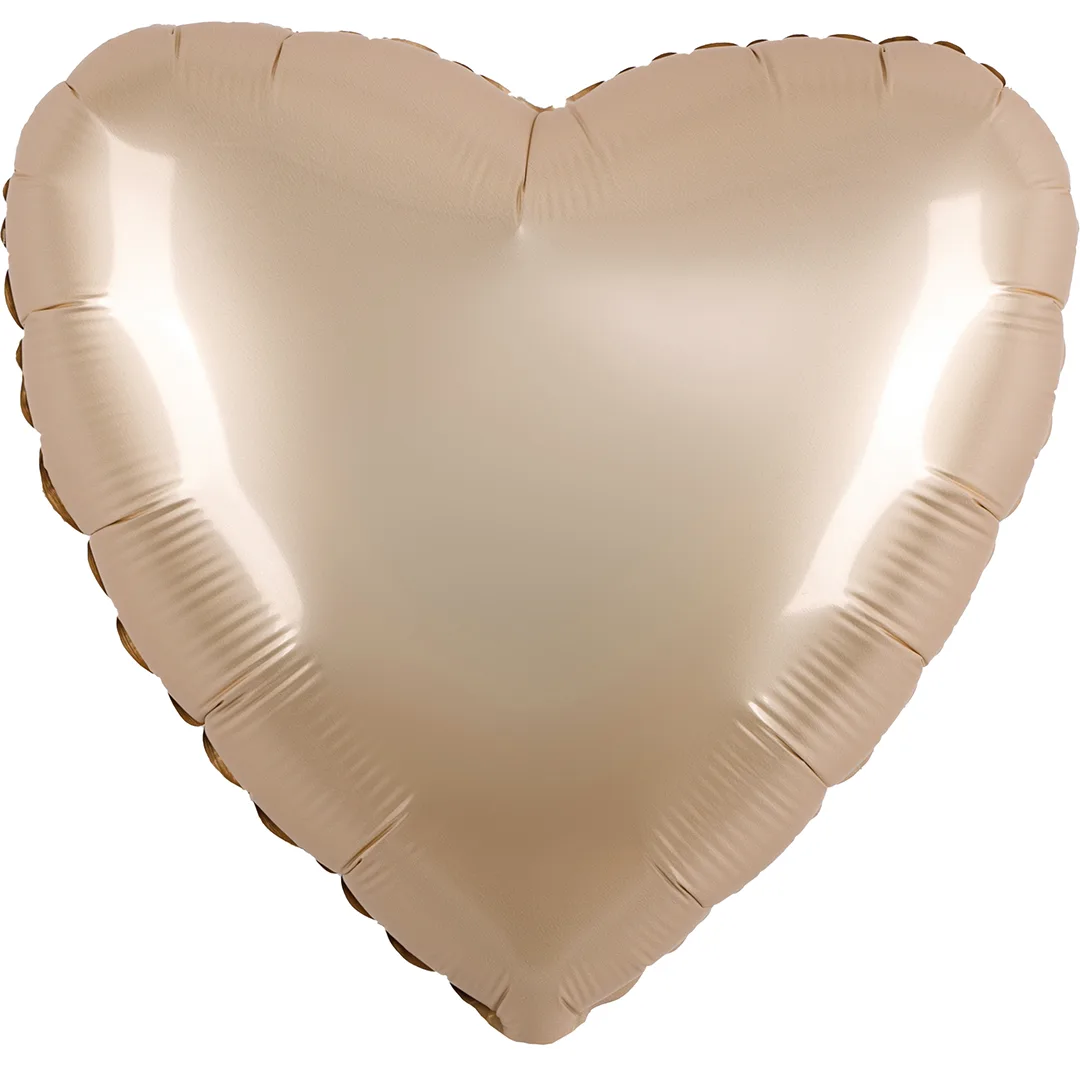 И 18"/46см Сердце Латте сатин матовый/ 1 шт / (Испания)