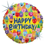 В 18 Смешные шляпы С днем рождения  Голография  / Bithday Fan Hats / 1 шт / (США)