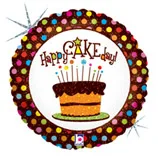 В 18 Шоколадный торт С днем рождения Голография / Chocolate Birthday Cake / 1 шт / (США)