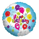 В 18 Улыбающиеся шары  С днем рождения / Happy Balloons-Birthday / 1 шт / (США)