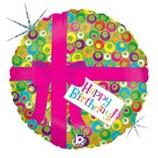 В 18 Розовый бант С днем рождения Голография / Pink Bow Birthday / 1 шт / (США)