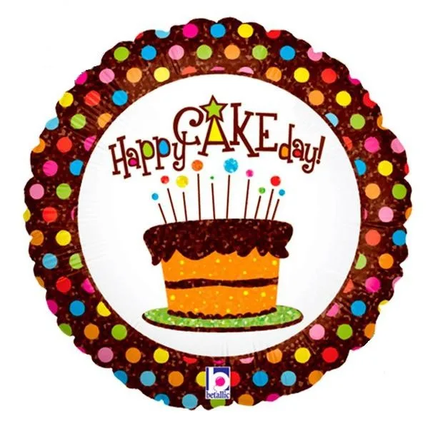 В 34 Шоколадный торт С днем рождения Голография / Chocolate Birthday Cake / 1 шт / (США)