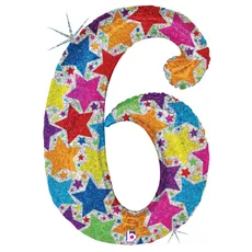 B 40"/102см Цифра "6" Голография  / Six / 1 шт / (США)