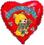 И 18 Сердце Влюблённый мишка с цветами / Love bear / 1 шт / (Испания)