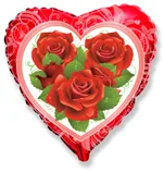 И 18"/46см Сердце Розы (эксклюзивный рисунок ООО БРАВО) / Roses / 1 шт / (Испания)
