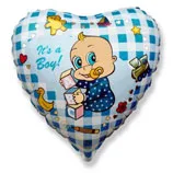 И 9"/23см Мини Сердце Это мальчик / Boy/ 1 шт / (Испания)