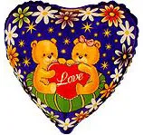 И 9 Мини Сердце Влюблённые медведи на подушке / Love bear pillow / 1 шт / (Испания)