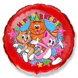 И 18"/46см  Круг С днём рождения котята / BD Cats / 1 шт / (Испания)