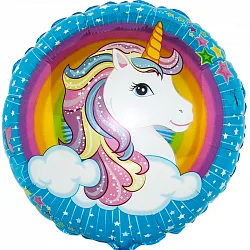 И 18 Круг Нежный Единорог в облаках, Голубой / 1 шт / (Испания)