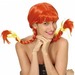 Парик Длинные косы, оранжевый
