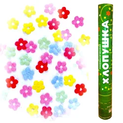 Пневмохлопушка 40 см метализированные цветы